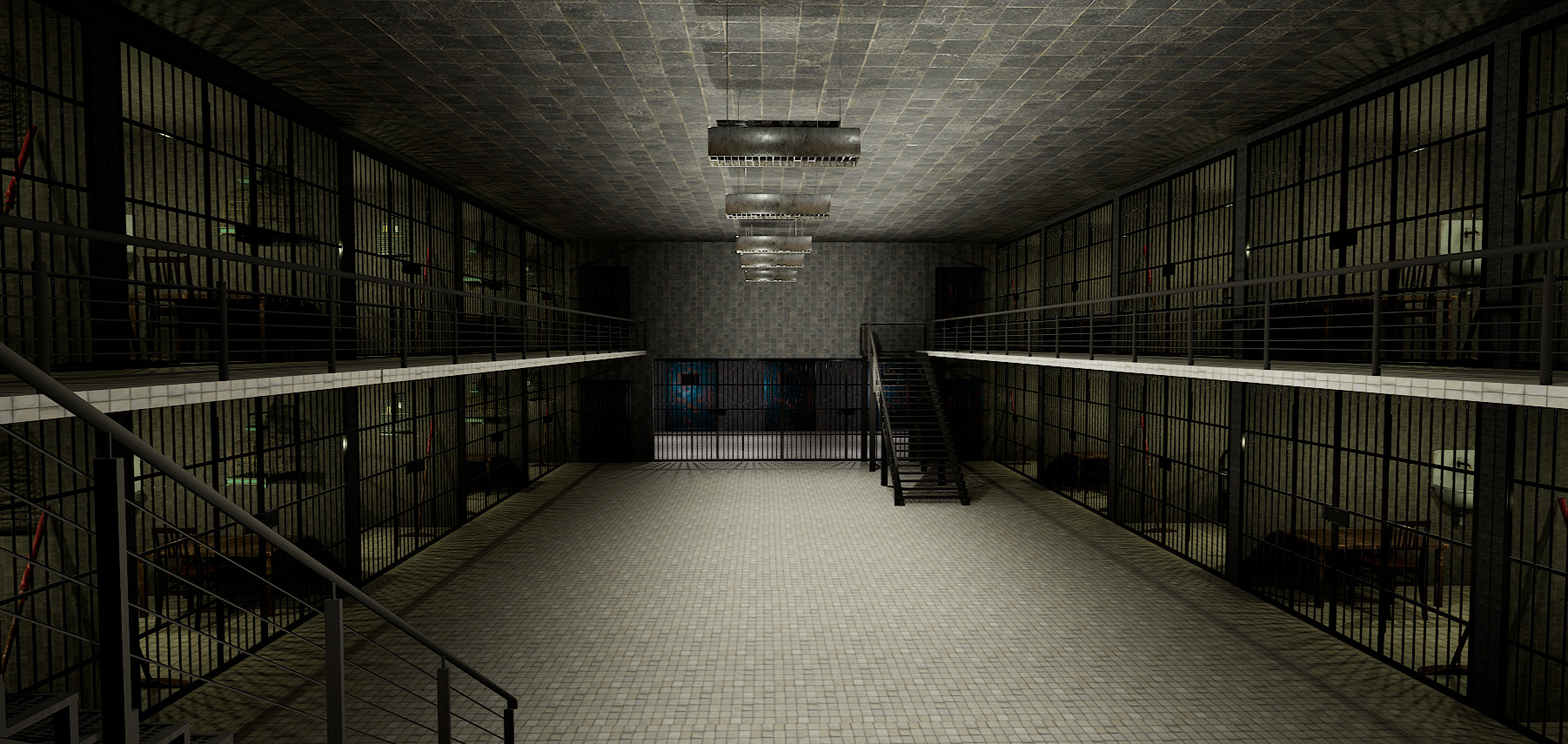 The Darkcell Prison Silent Wards 24 Cell 2 Storey Facility 3D model_21
