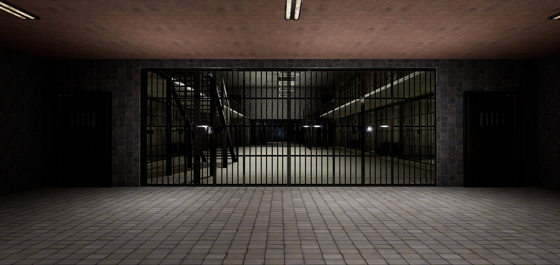 The Darkcell Prison Silent Wards 24 Cell 2 Storey Facility 3D model_32