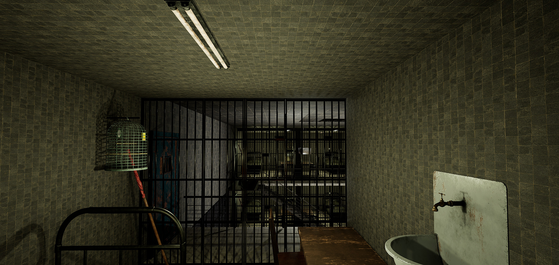 The Darkcell Prison Silent Wards 24 Cell 2 Storey Facility 3D model_8