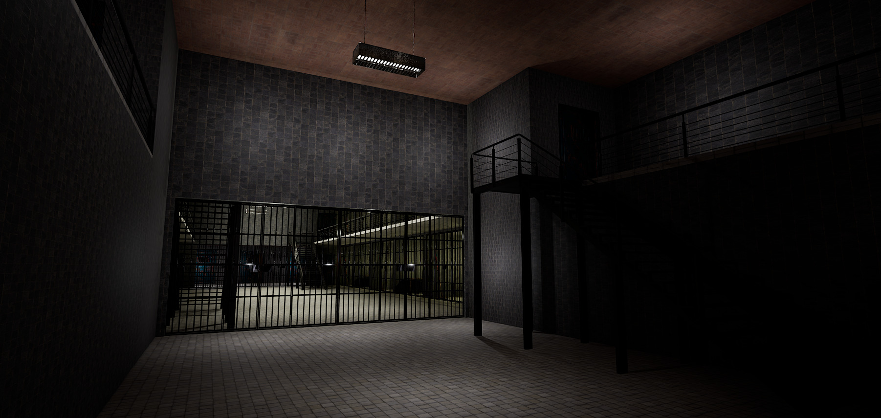 The Darkcell Prison Silent Wards 24 Cell 2 Storey Facility 3D model_27