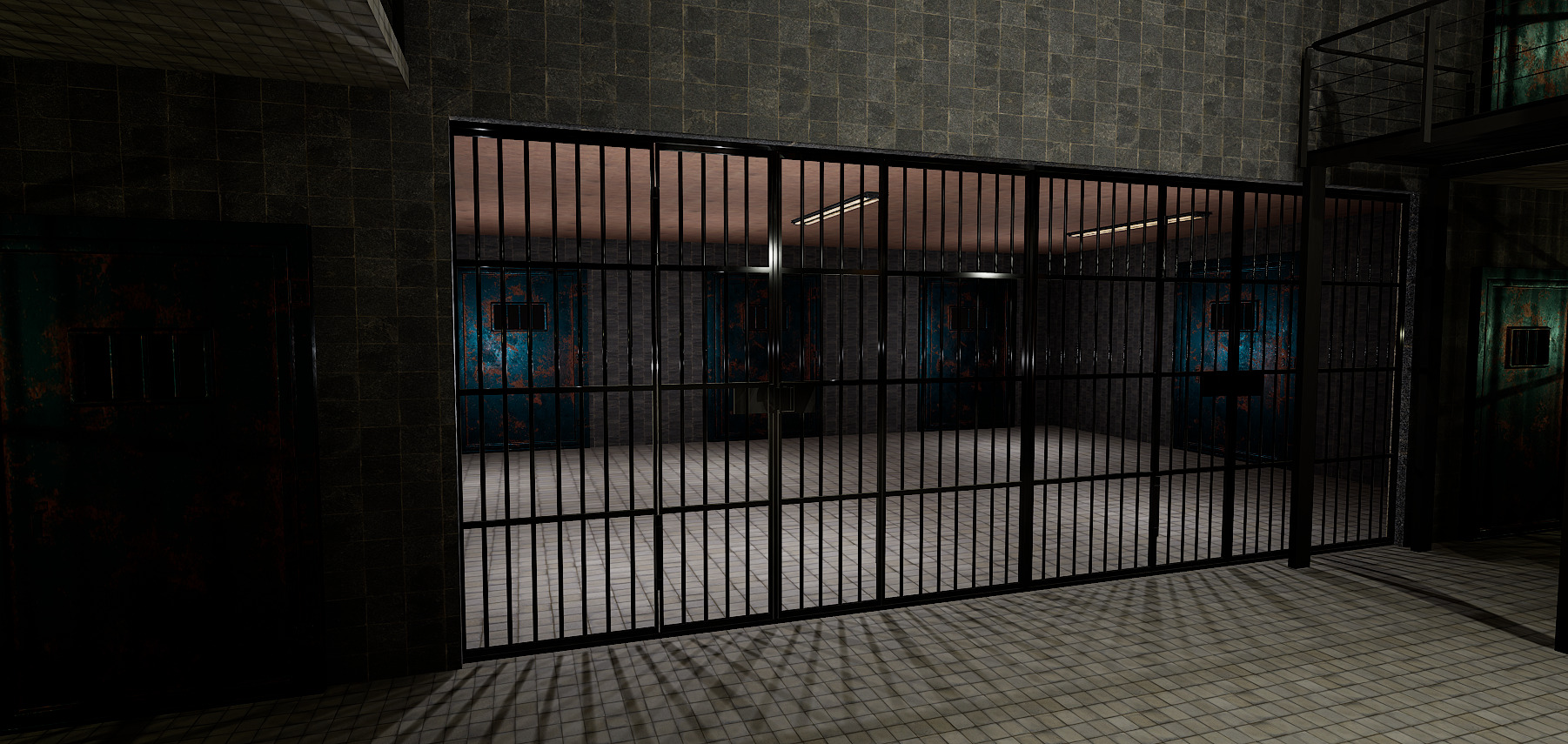 The Darkcell Prison Silent Wards 24 Cell 2 Storey Facility 3D model_29