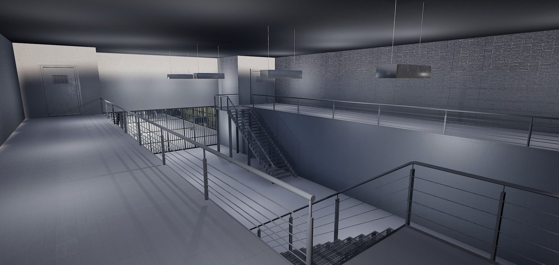 The Darkcell Prison Silent Wards 24 Cell 2 Storey Facility 3D model_36