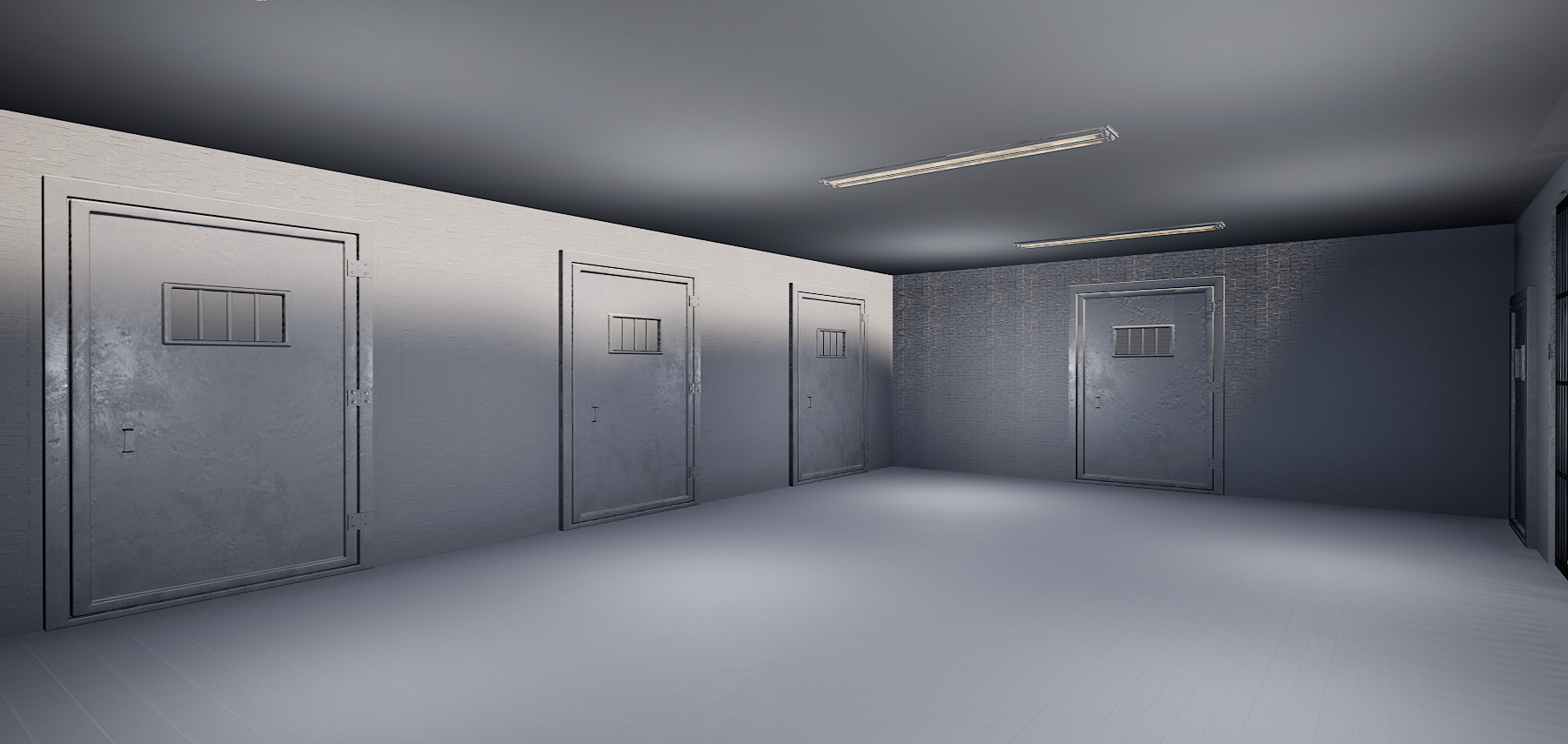 The Darkcell Prison Silent Wards 24 Cell 2 Storey Facility 3D model_38