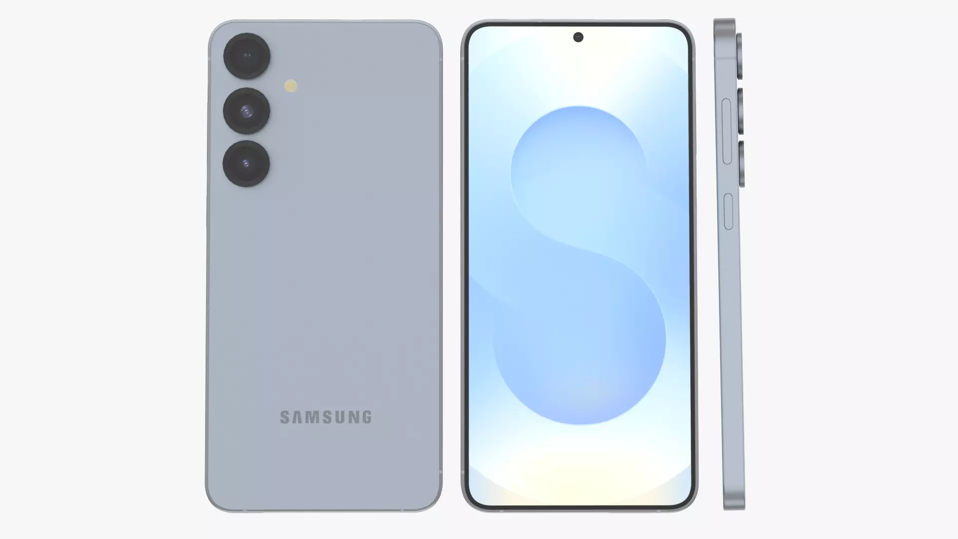 Galaxy S25 Plus Icyblue Low-poly 3D model_0