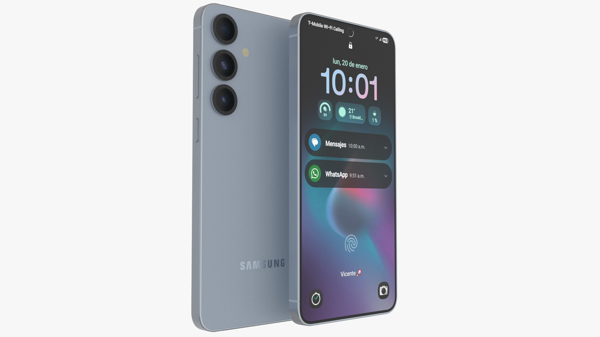 Galaxy S25 Plus Icyblue Low-poly 3D model_3