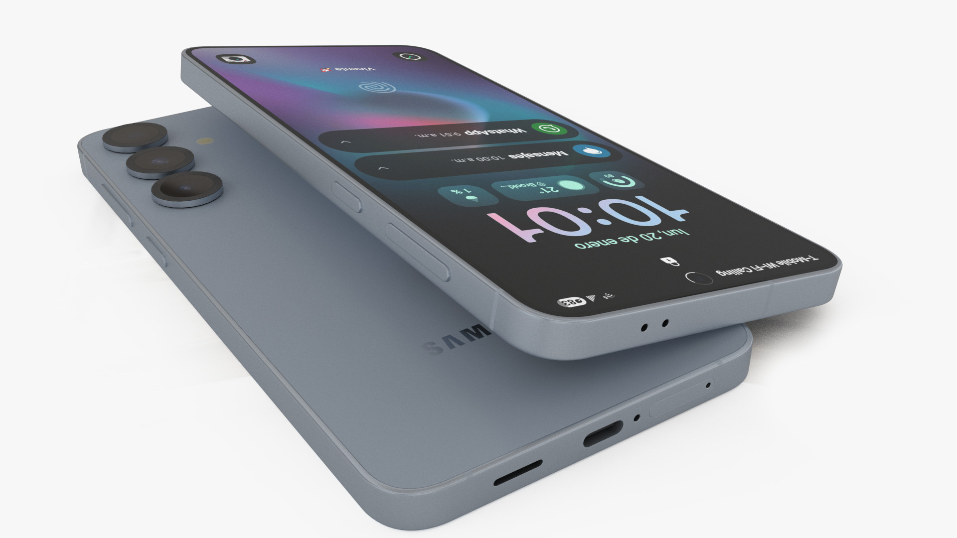 Galaxy S25 Plus Icyblue Low-poly 3D model_4