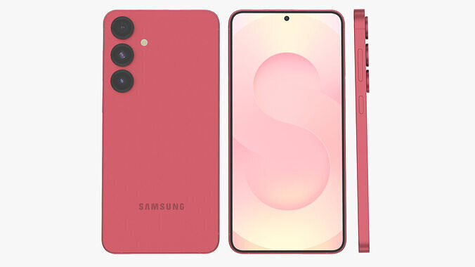 Galaxy S25 Plus Coralred Low-poly 3D model