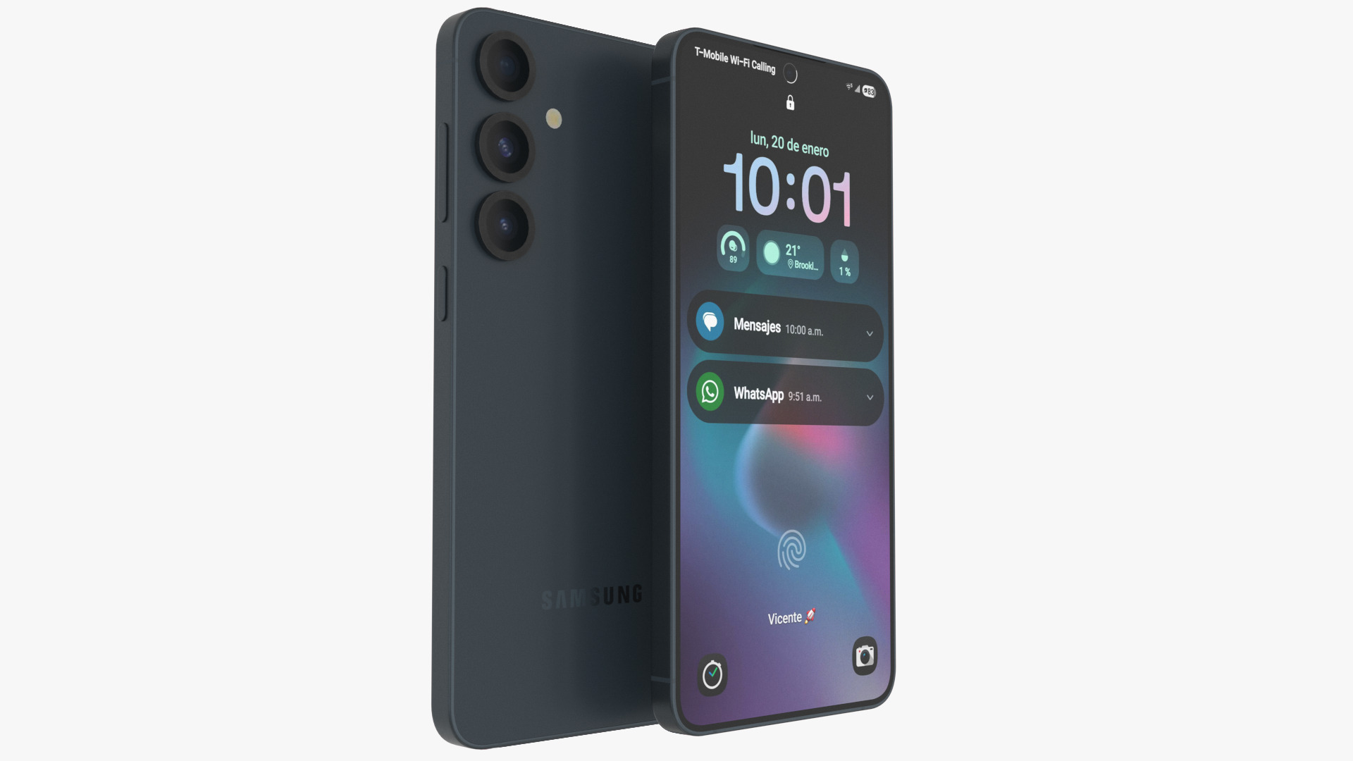 Galaxy S25 Plus Blueblack Low-poly 3D model_3