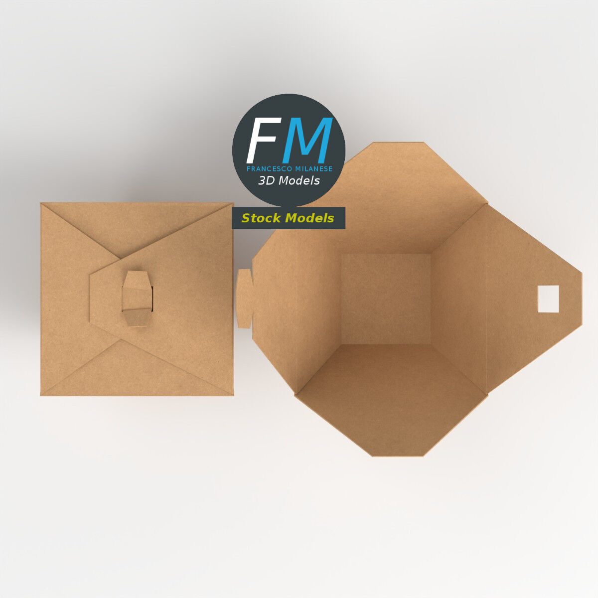 Takeaway delivery food packages Low-poly 3D model_6