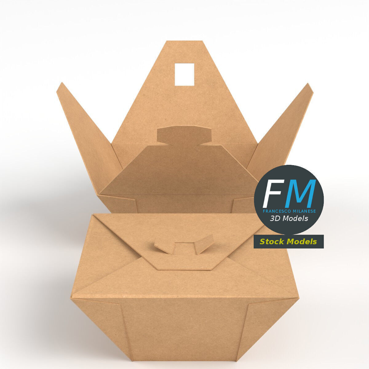 Takeaway delivery food packages Low-poly 3D model_4