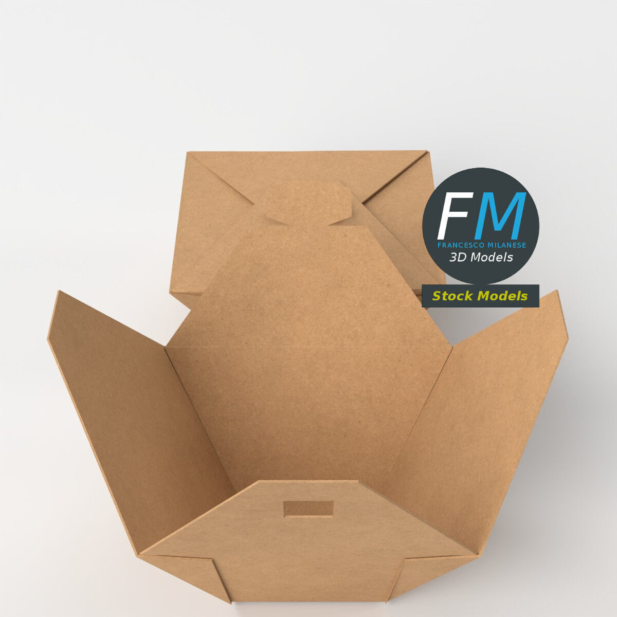 Takeaway delivery food packages Low-poly 3D model_5