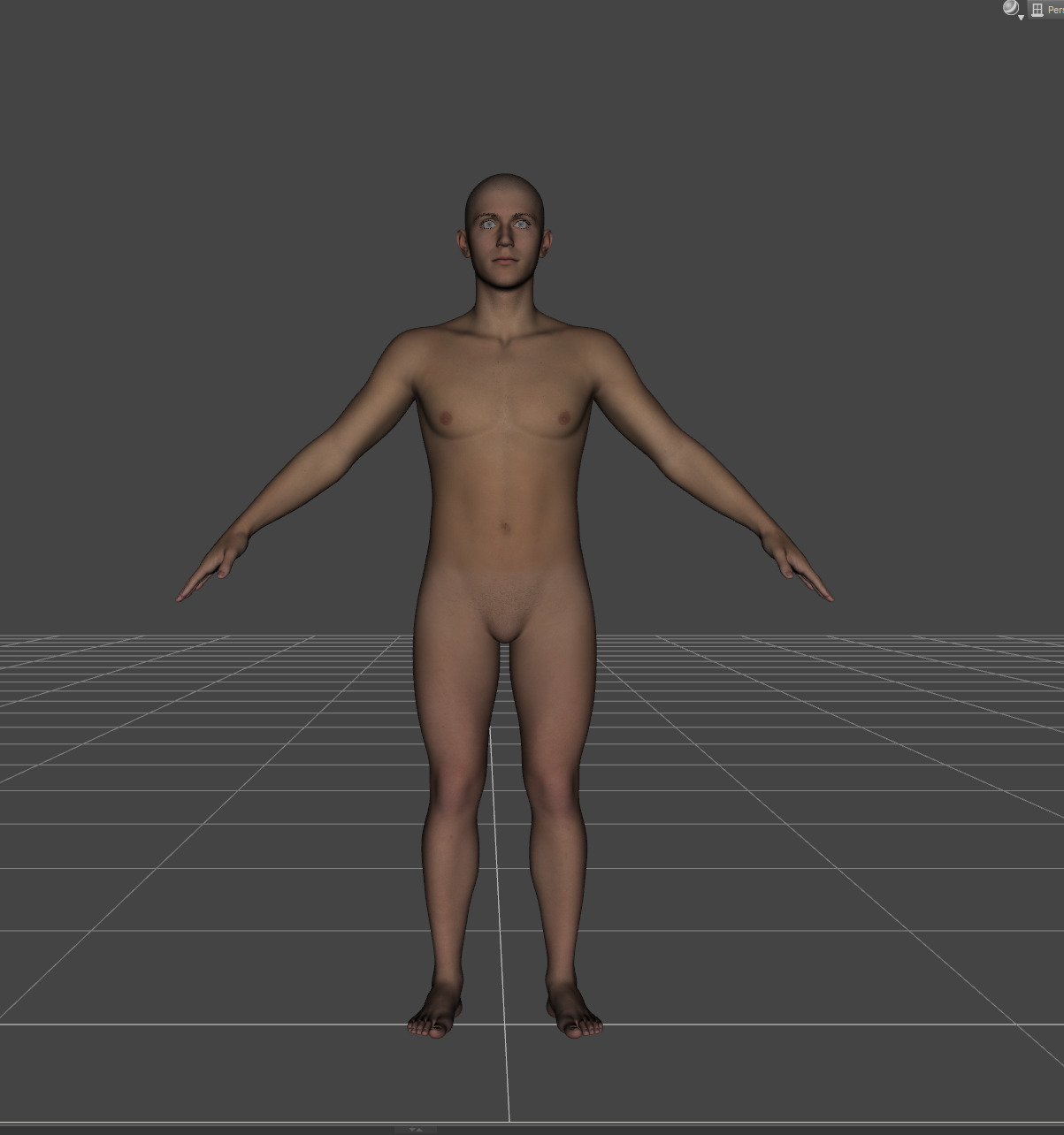 Male Base Mesh High Quality 3D Character Model 3 Free low-poly 3D model_2
