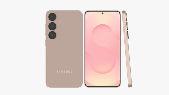 Galaxy S25 Pinkgold Low-poly 3D model