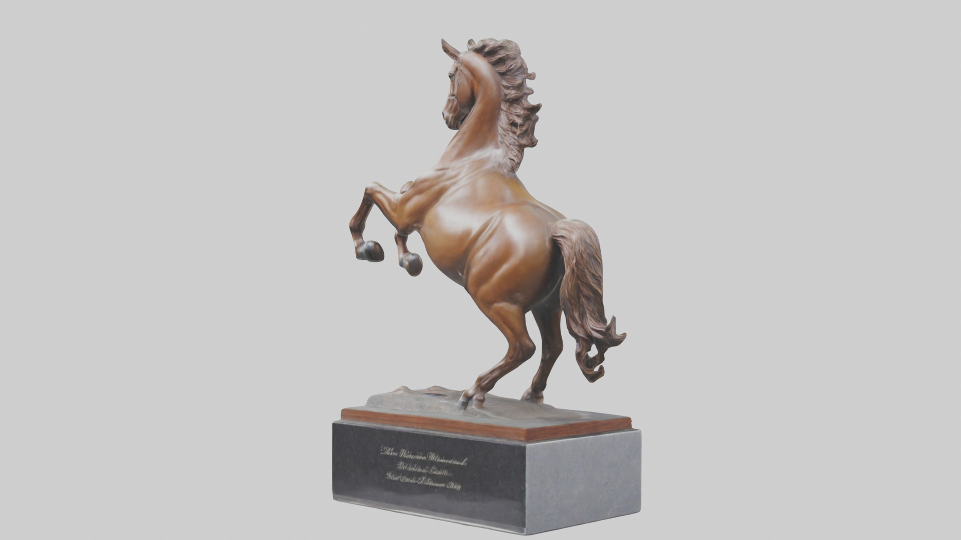 Horse Memorial statue model Low-poly 3D model_1