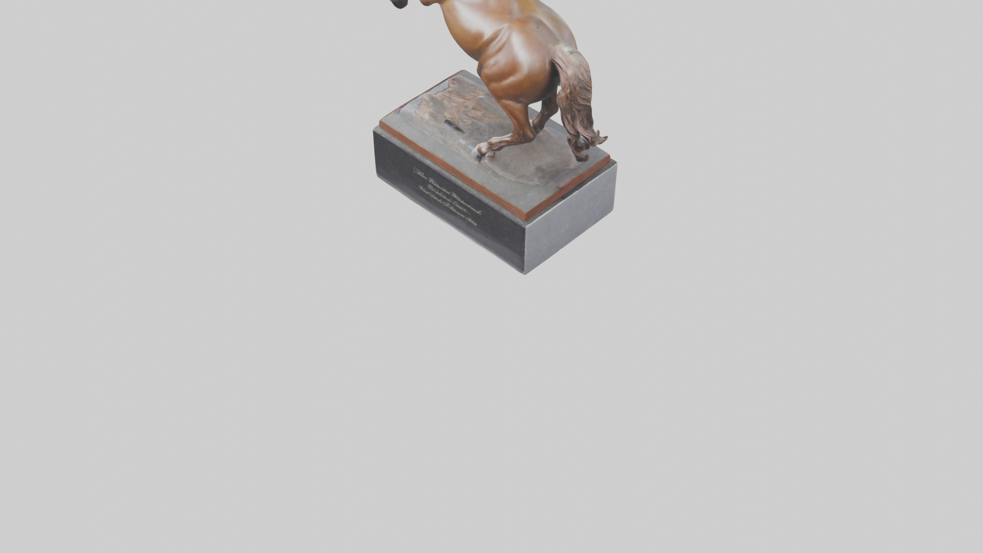 Horse Memorial statue model Low-poly 3D model_3