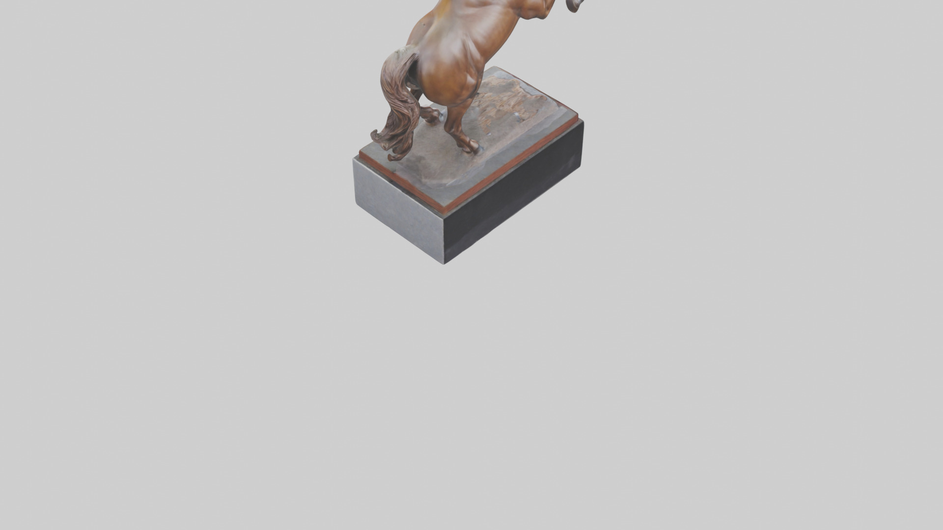 Horse Memorial statue model Low-poly 3D model_4