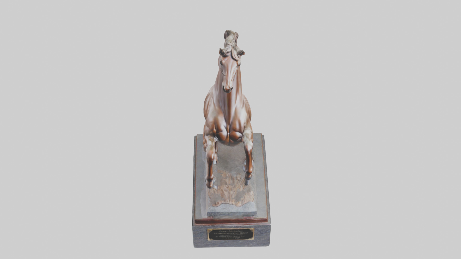 Horse Memorial statue model Low-poly 3D model_16