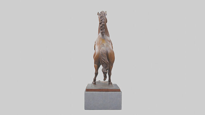 Horse Memorial statue model Low-poly 3D model