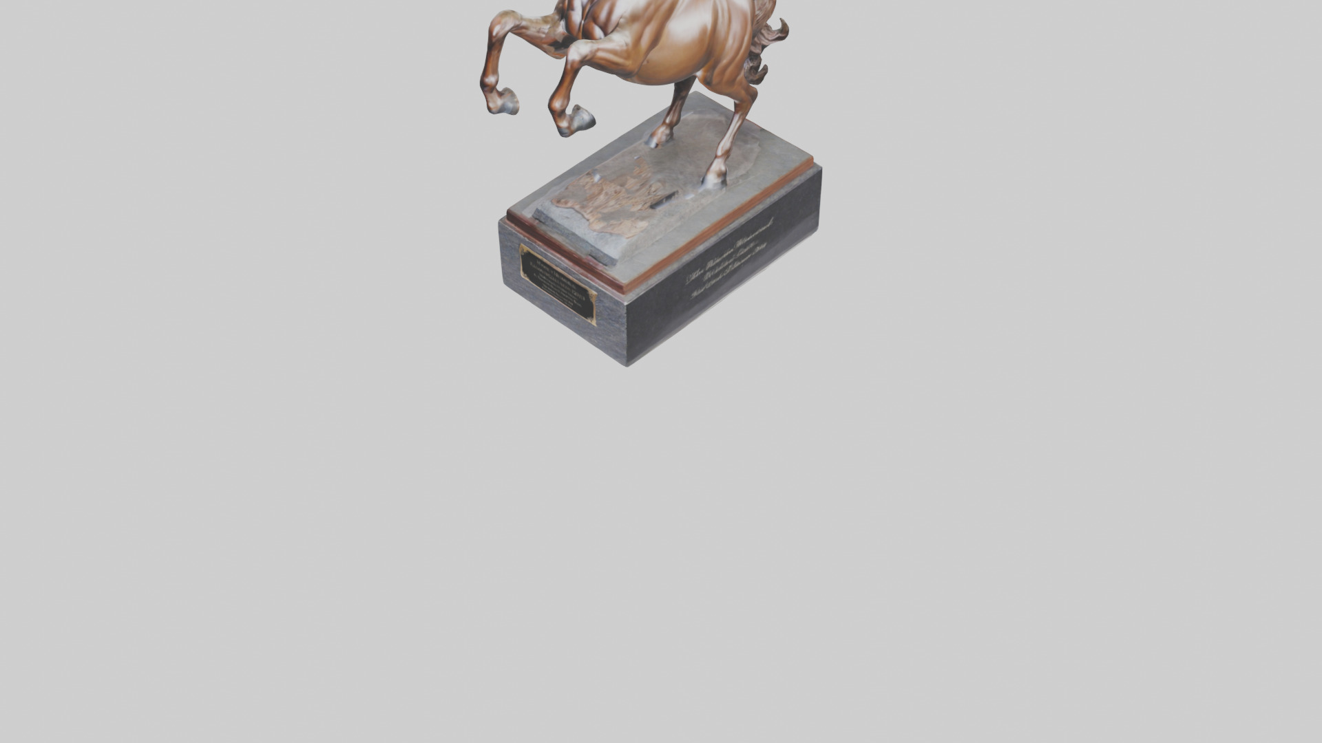 Horse Memorial statue model Low-poly 3D model_5