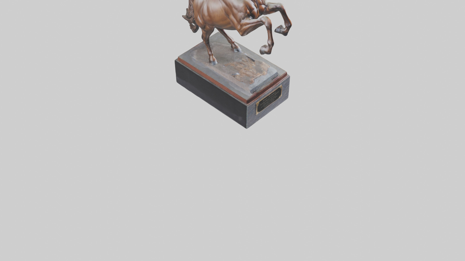 Horse Memorial statue model Low-poly 3D model_6