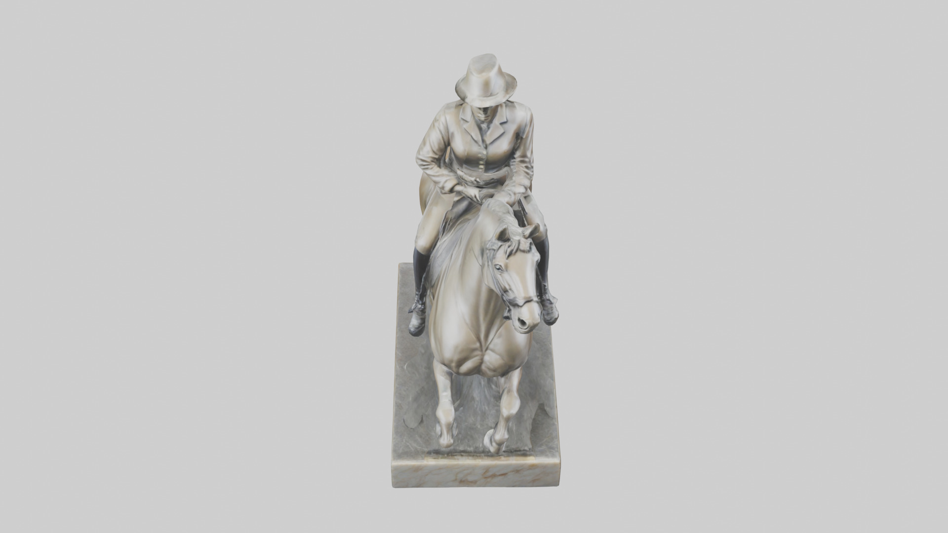 Horse Rider in Dressage statue model Low-poly 3D model_16