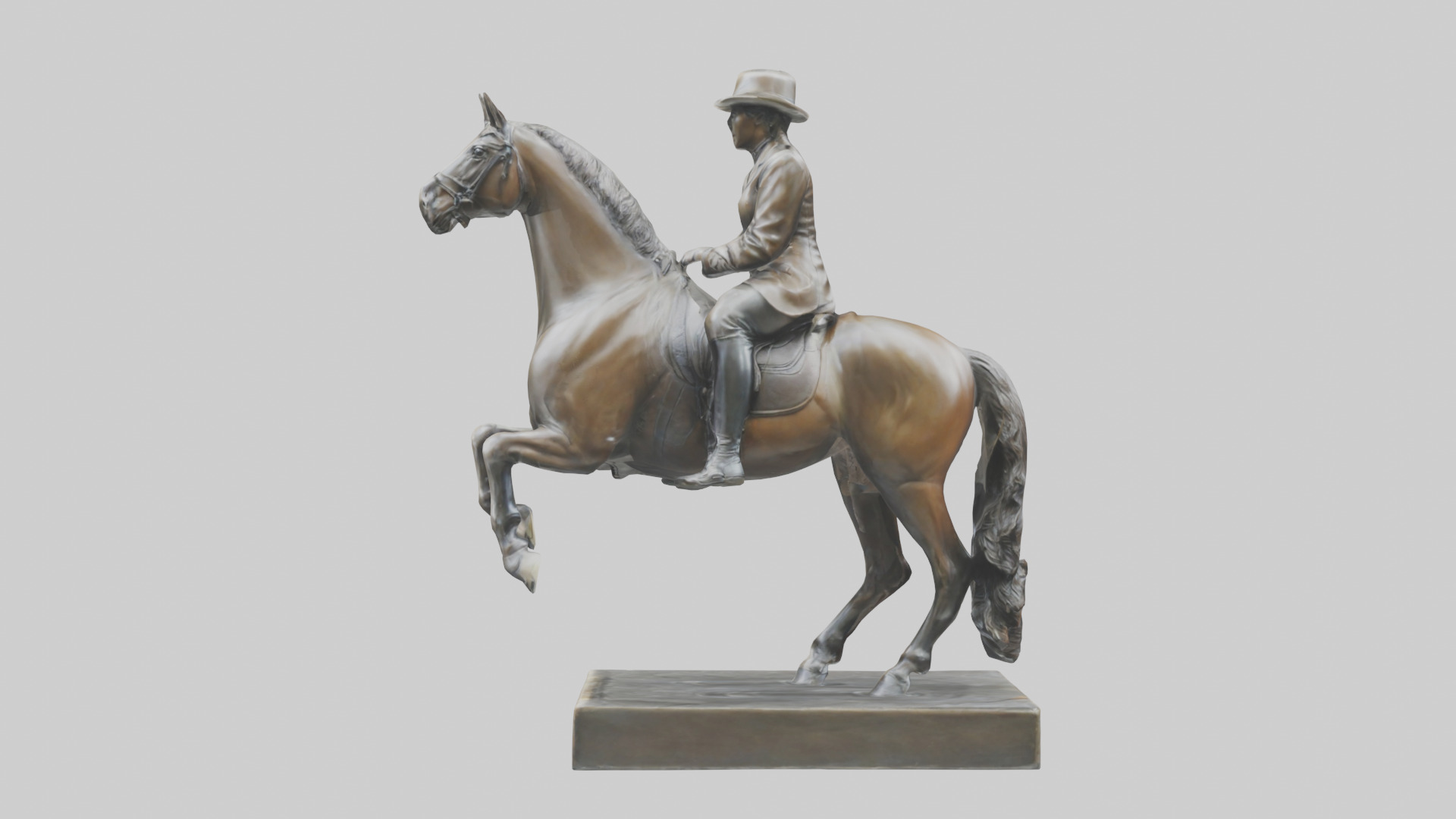 Horse Rider in Dressage statue model Low-poly 3D model_12
