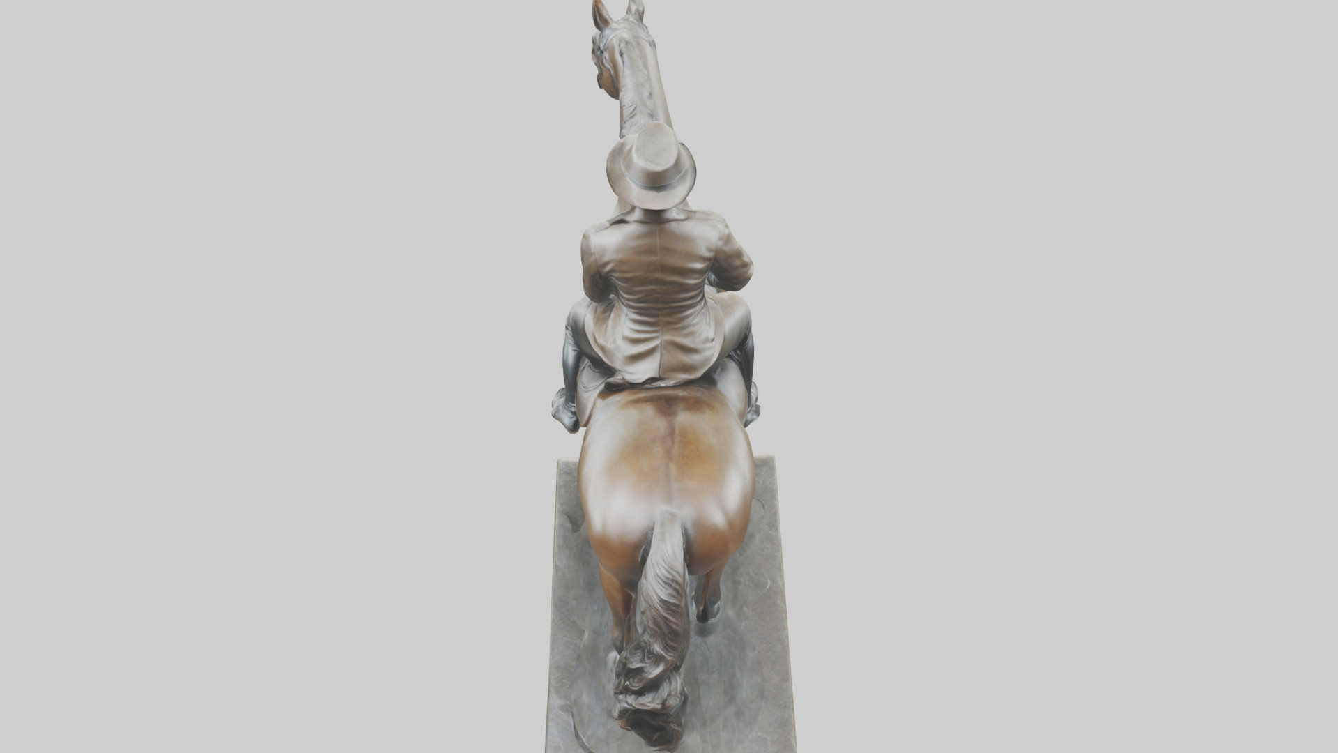 Horse Rider in Dressage statue model Low-poly 3D model_15