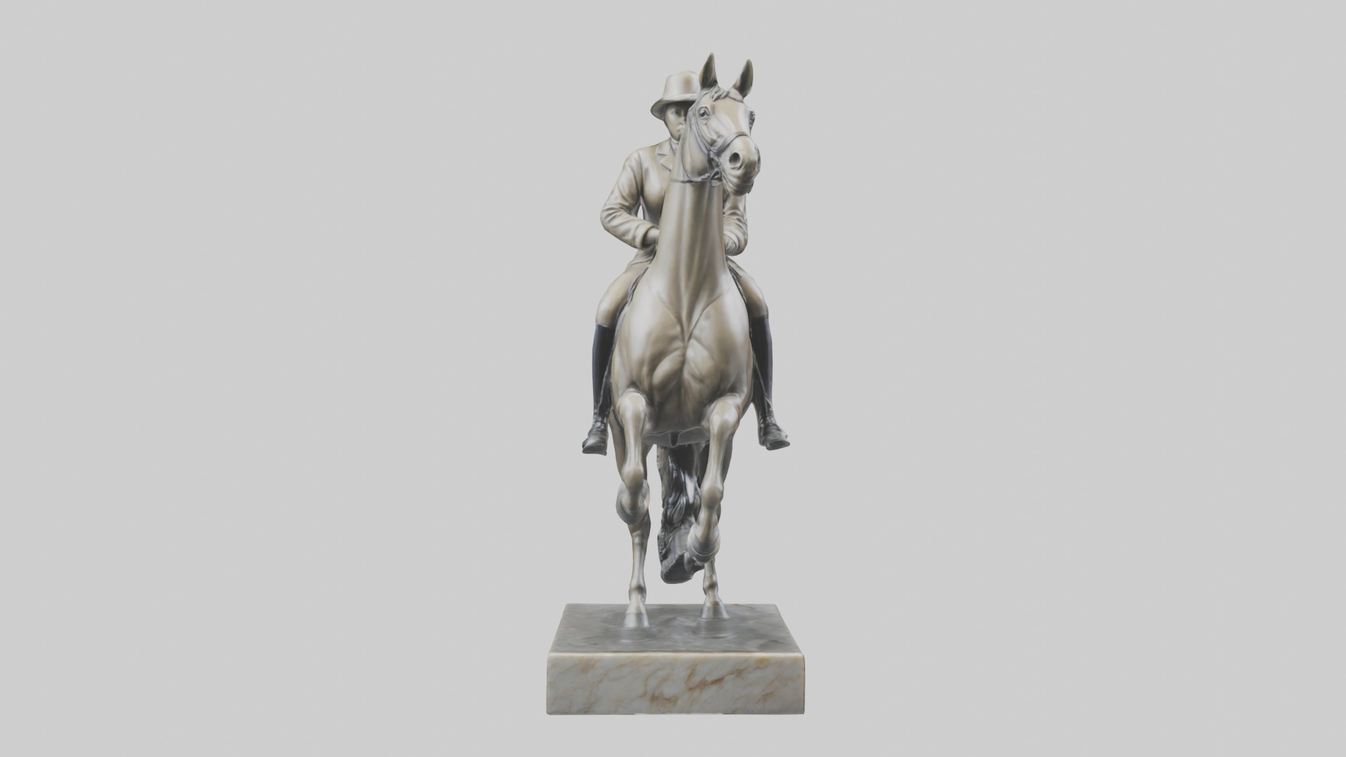 Horse Rider in Dressage statue model Low-poly 3D model_9
