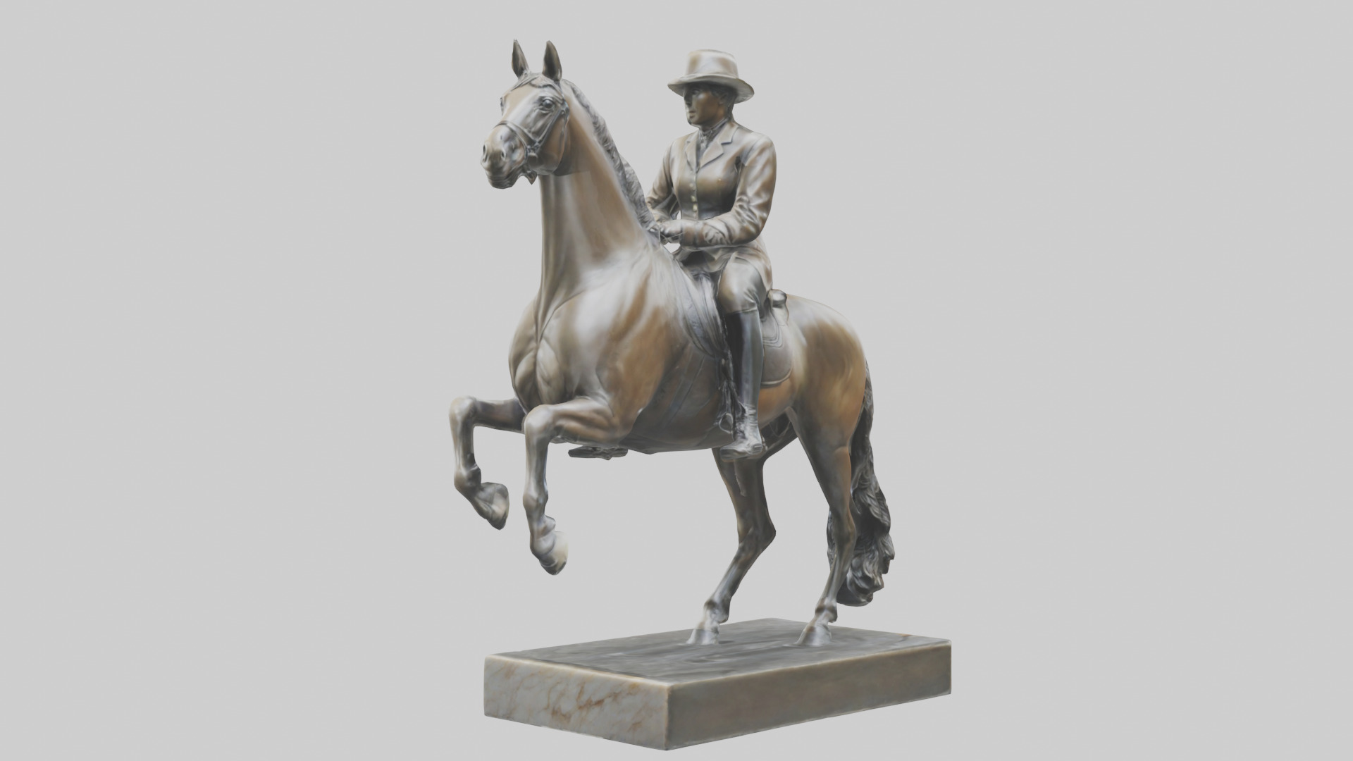Horse Rider in Dressage statue model Low-poly 3D model_8