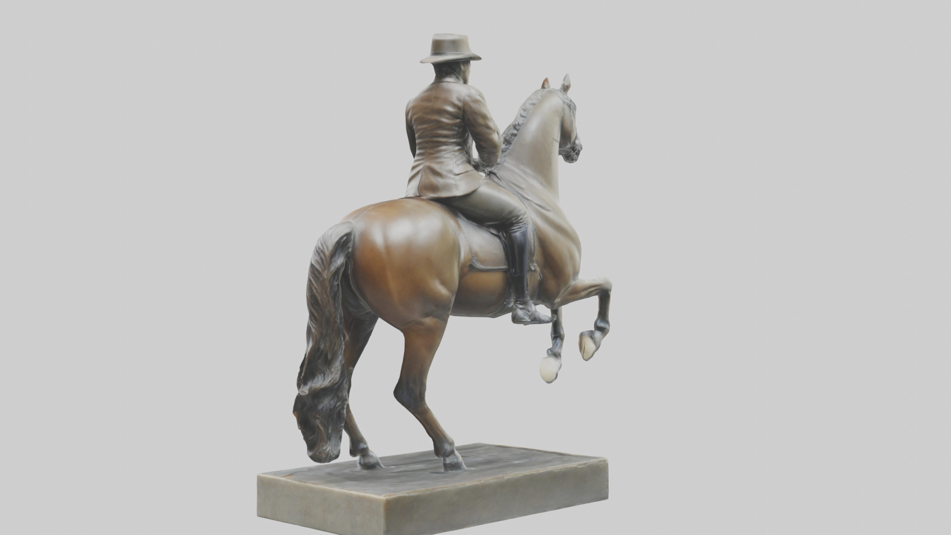 Horse Rider in Dressage statue model Low-poly 3D model_2