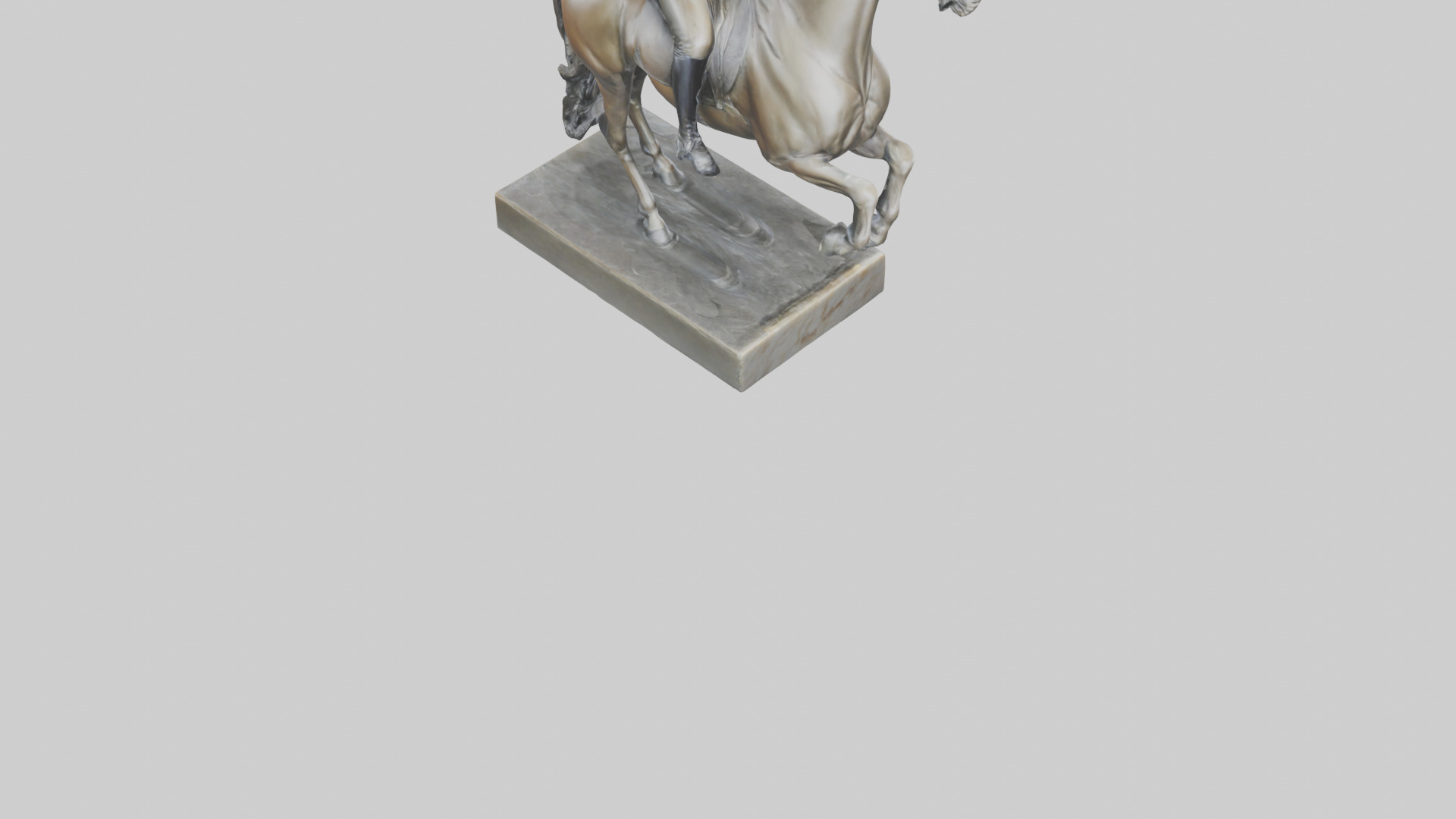 Horse Rider in Dressage statue model Low-poly 3D model_6
