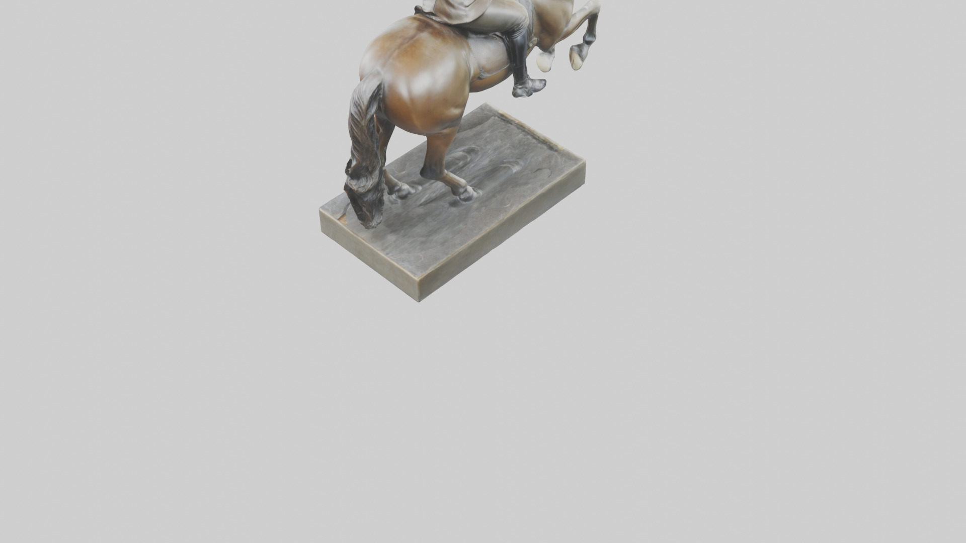 Horse Rider in Dressage statue model Low-poly 3D model_4