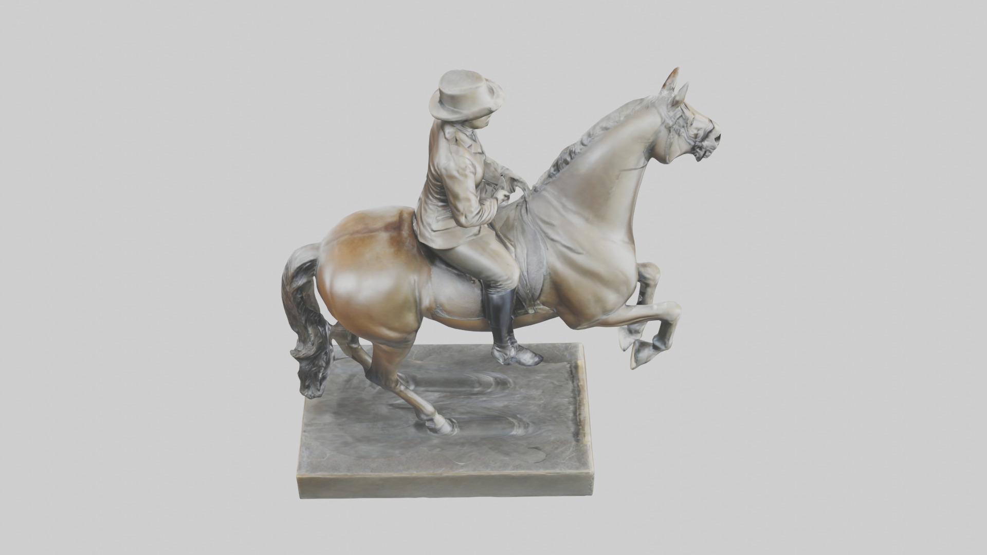 Horse Rider in Dressage statue model Low-poly 3D model_18