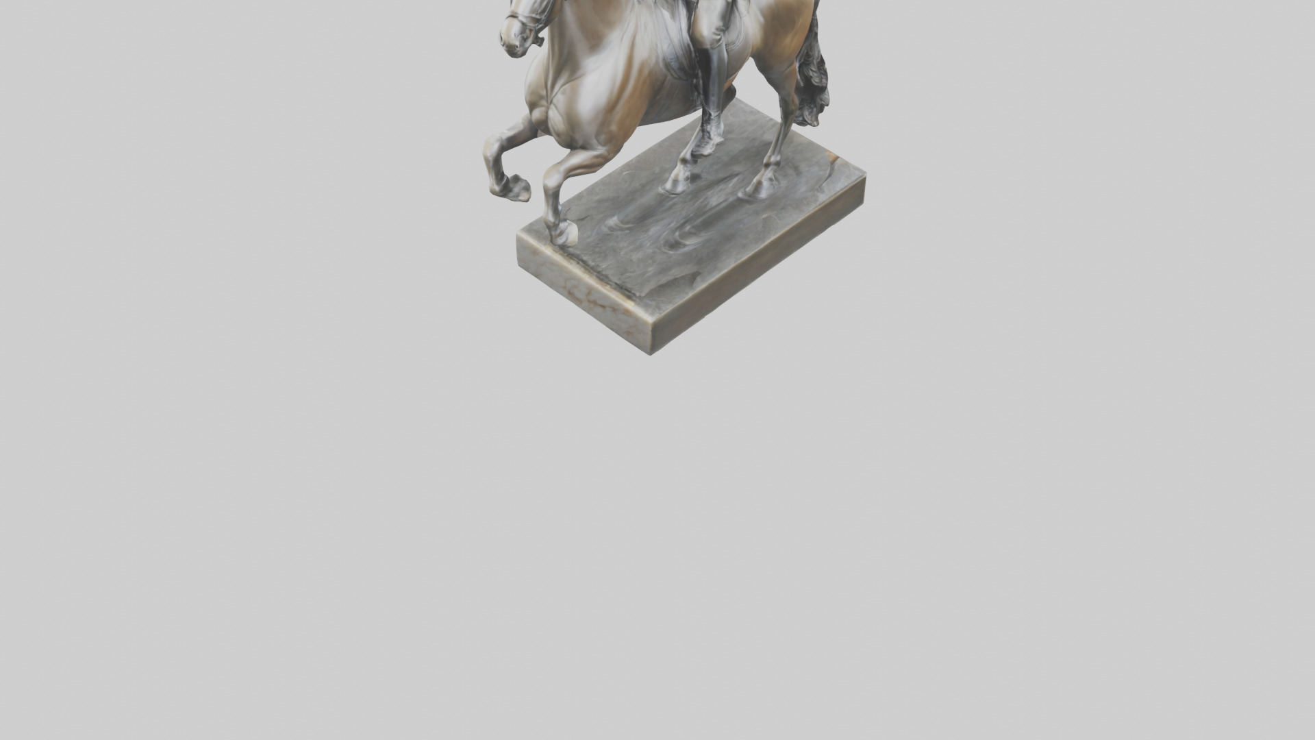 Horse Rider in Dressage statue model Low-poly 3D model_5