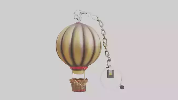 Hot air balloon keychain model Low-poly 3D model