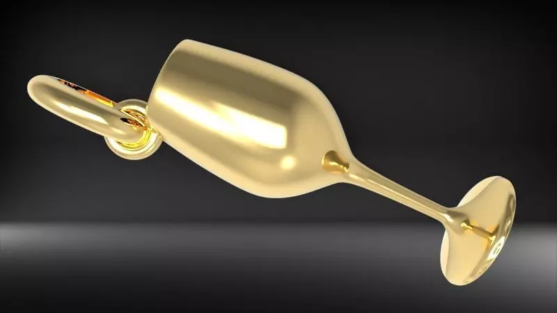 Wine Glass Pendant Necklace Charm Bracelet Jewelry 3D print model