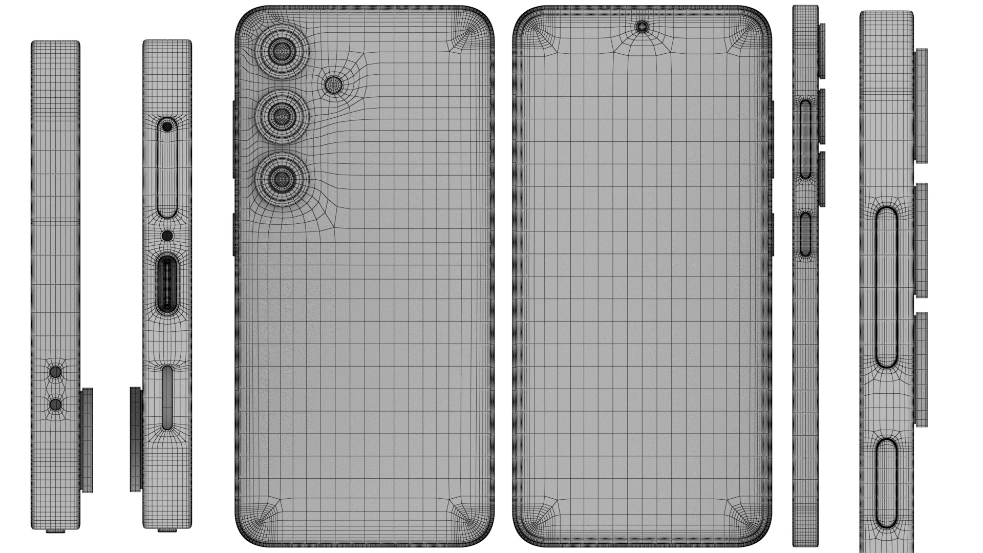 Galaxy S25 Blueblack Low-poly 3D model_7