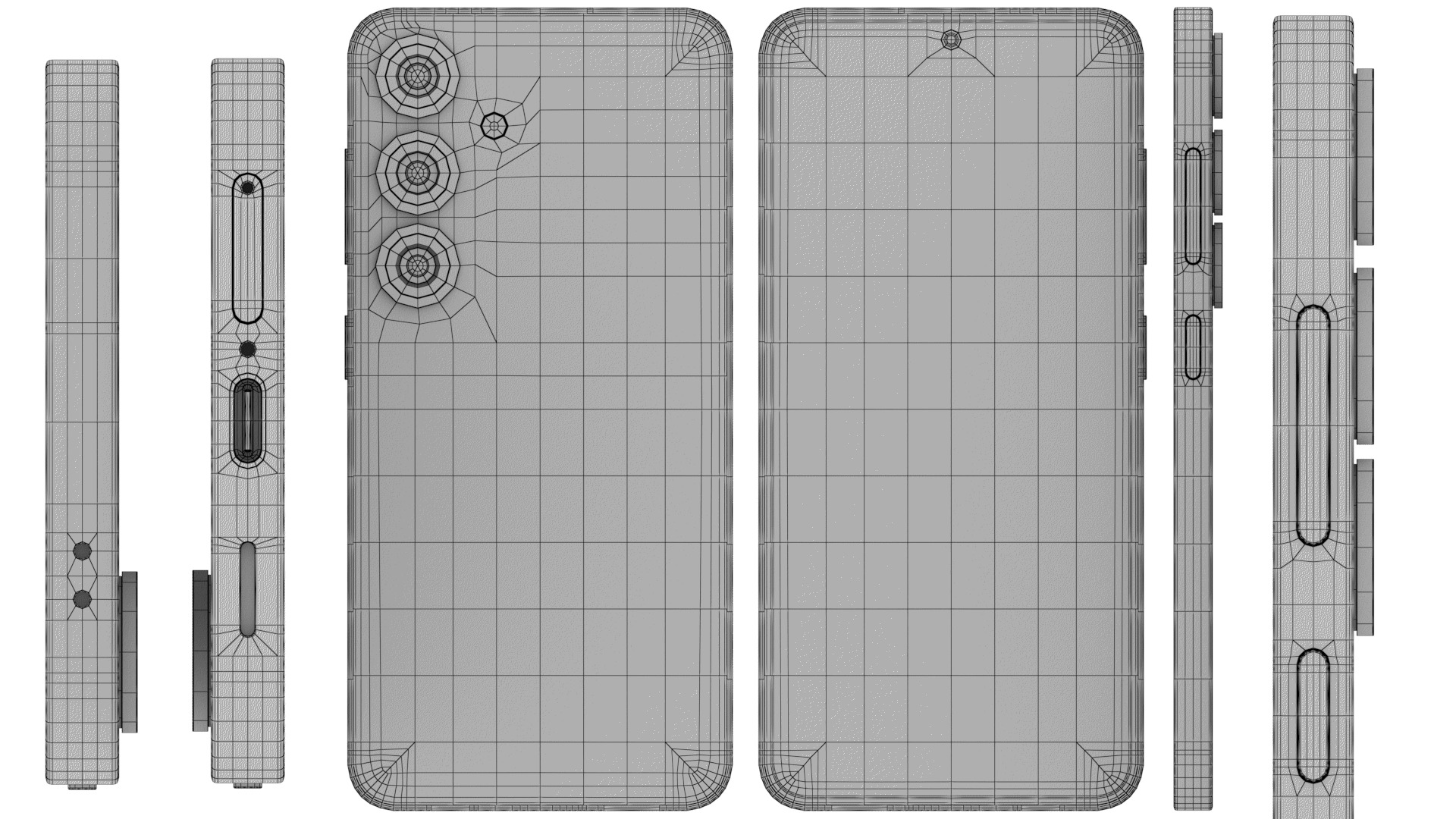 Galaxy S25 Blueblack Low-poly 3D model_6