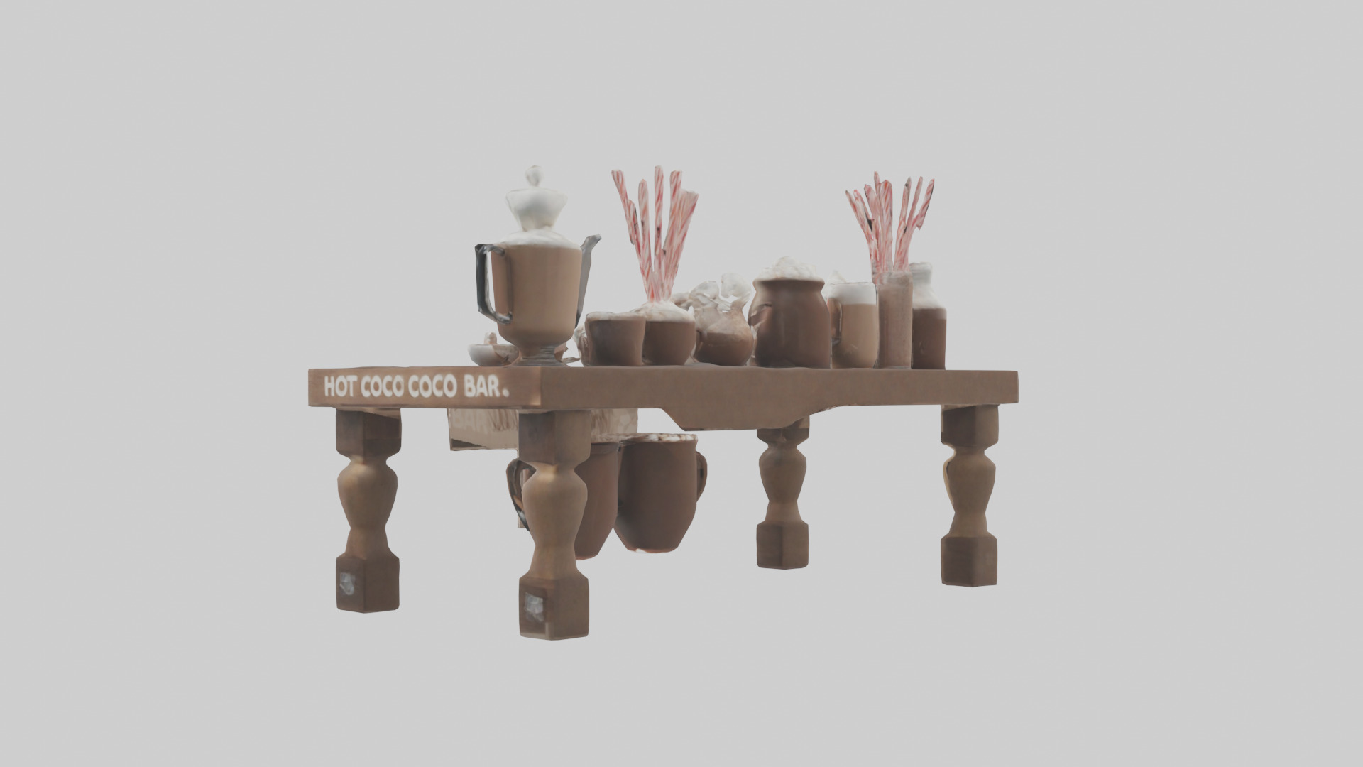 Hot Cocoa Bar Setup model Low-poly 3D model_1