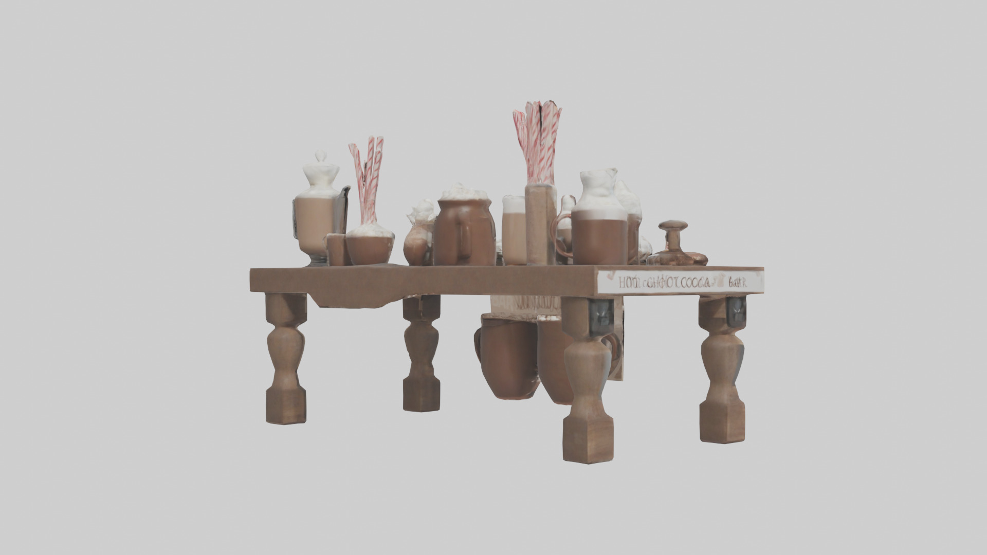 Hot Cocoa Bar Setup model Low-poly 3D model_2