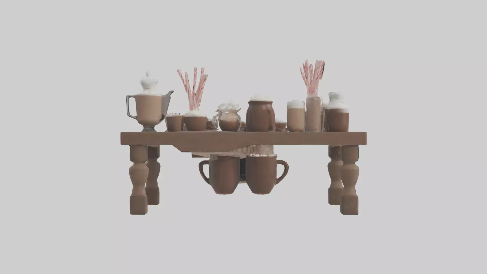 Hot Cocoa Bar Setup model Low-poly 3D model_0