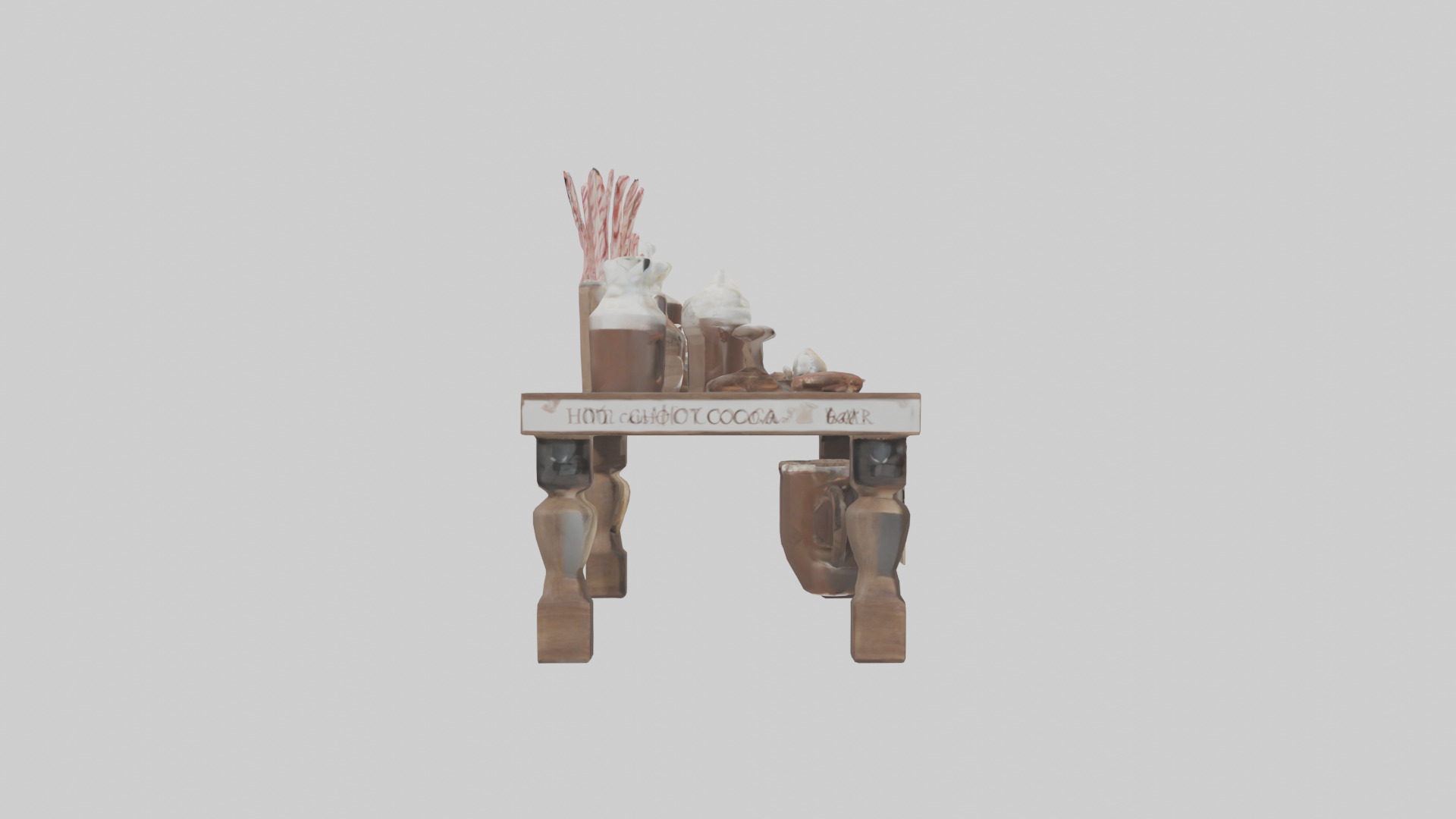 Hot Cocoa Bar Setup model Low-poly 3D model_13