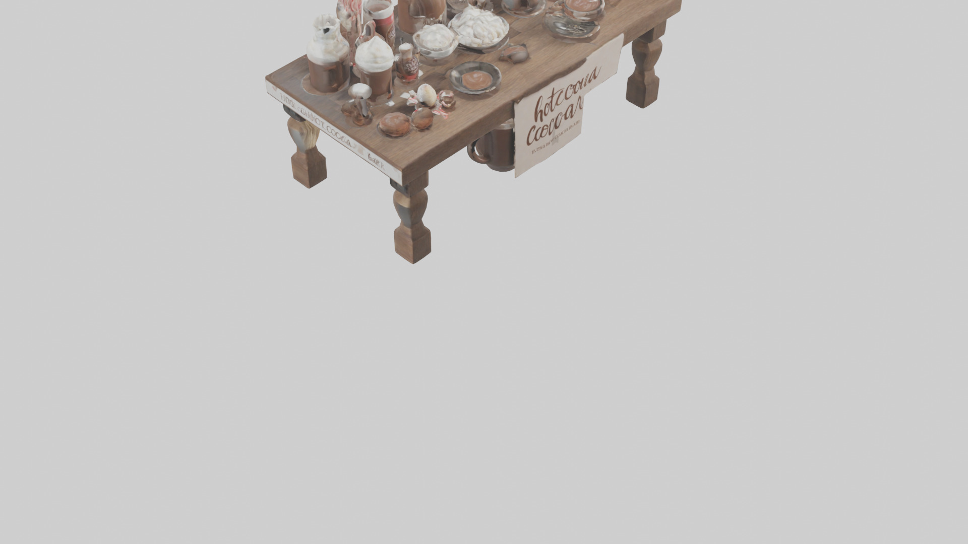 Hot Cocoa Bar Setup model Low-poly 3D model_6