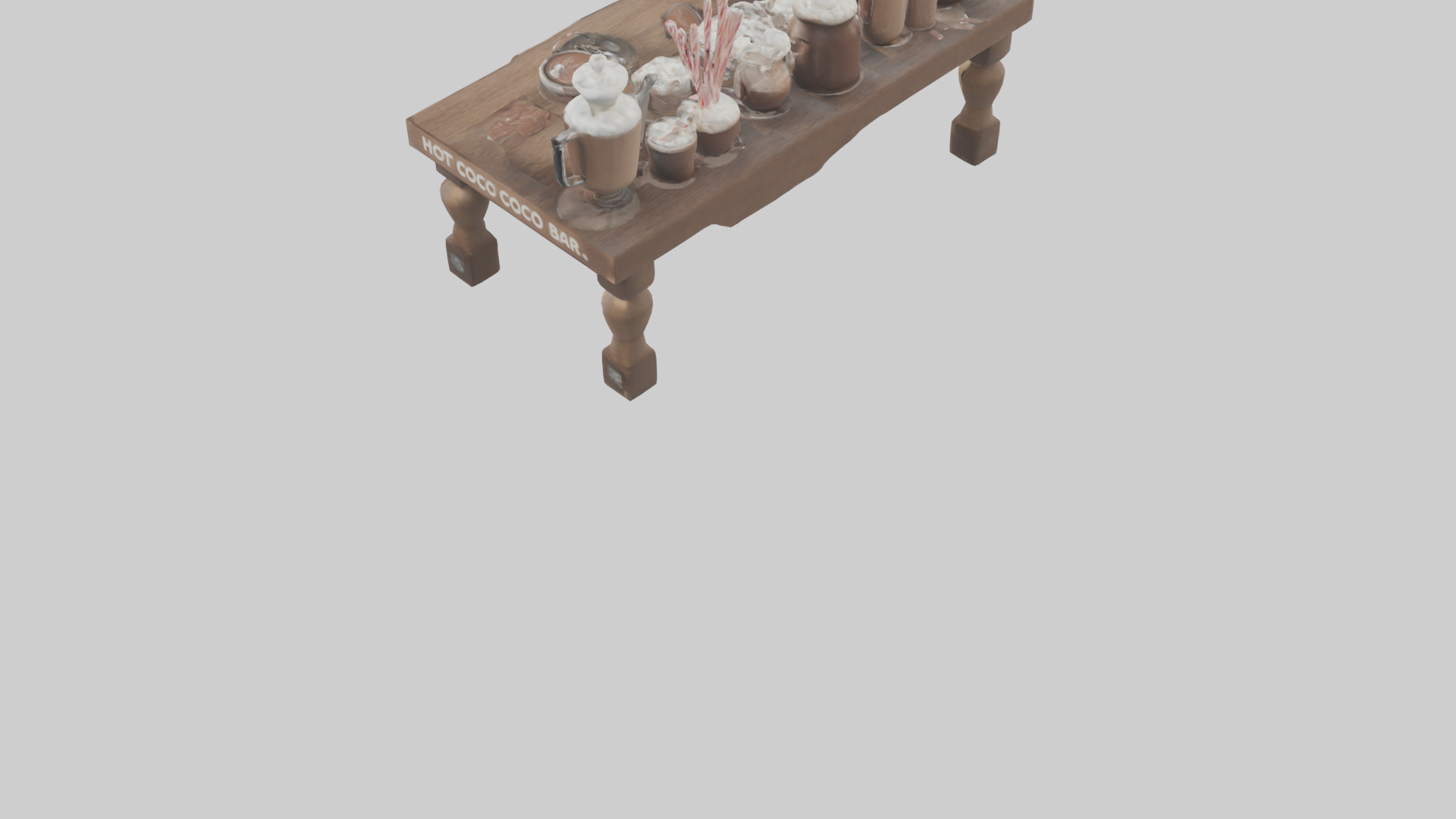Hot Cocoa Bar Setup model Low-poly 3D model_3