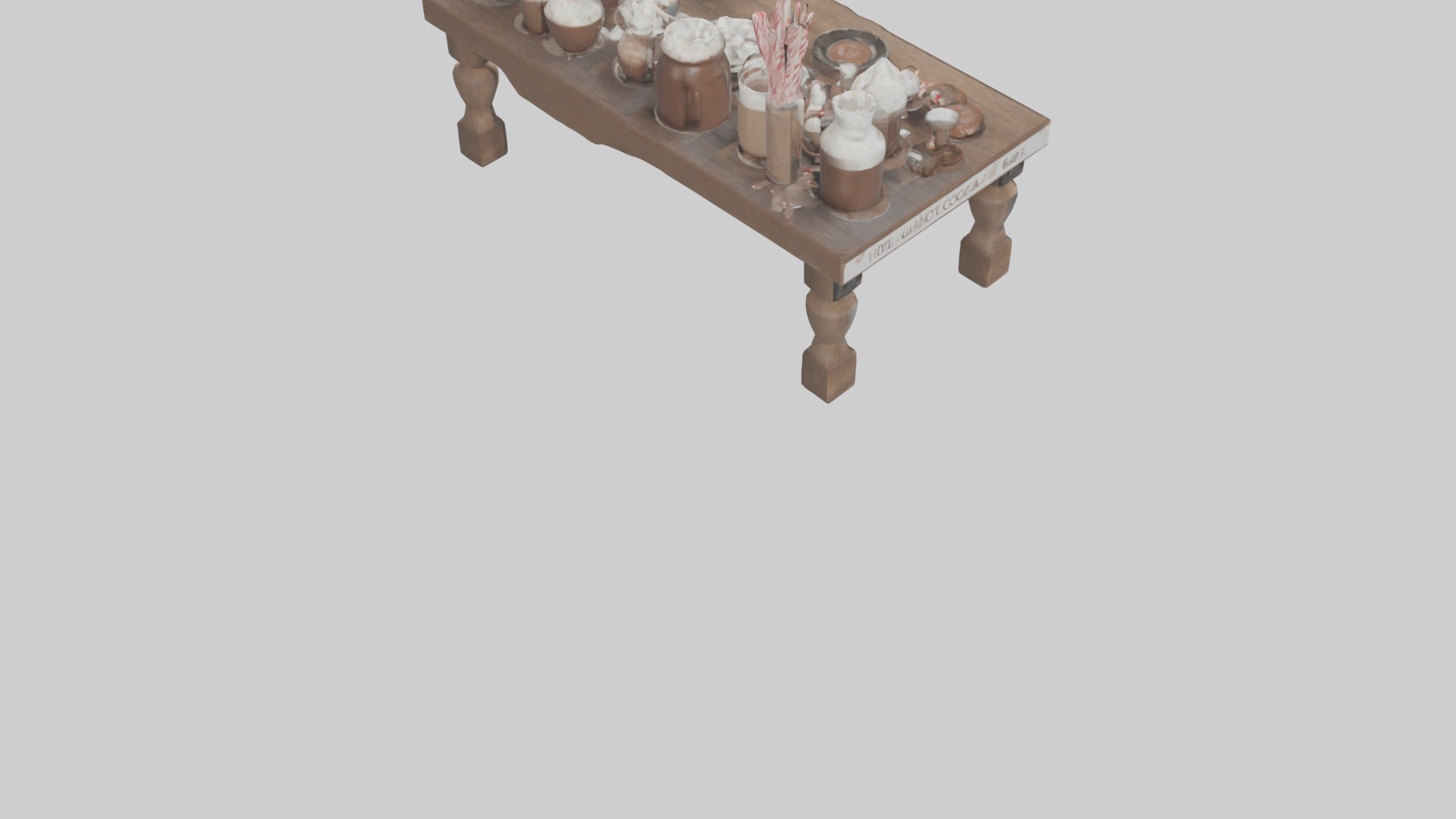 Hot Cocoa Bar Setup model Low-poly 3D model_4