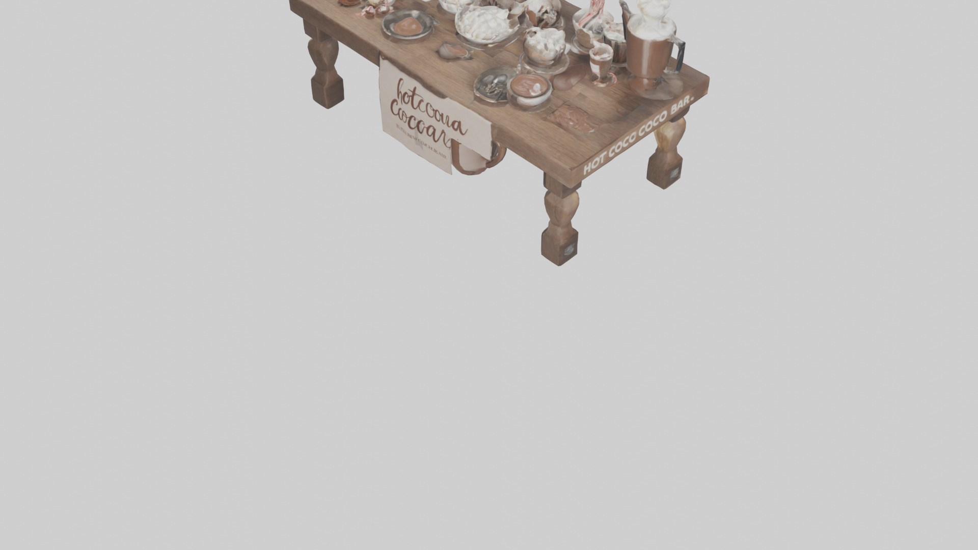 Hot Cocoa Bar Setup model Low-poly 3D model_5