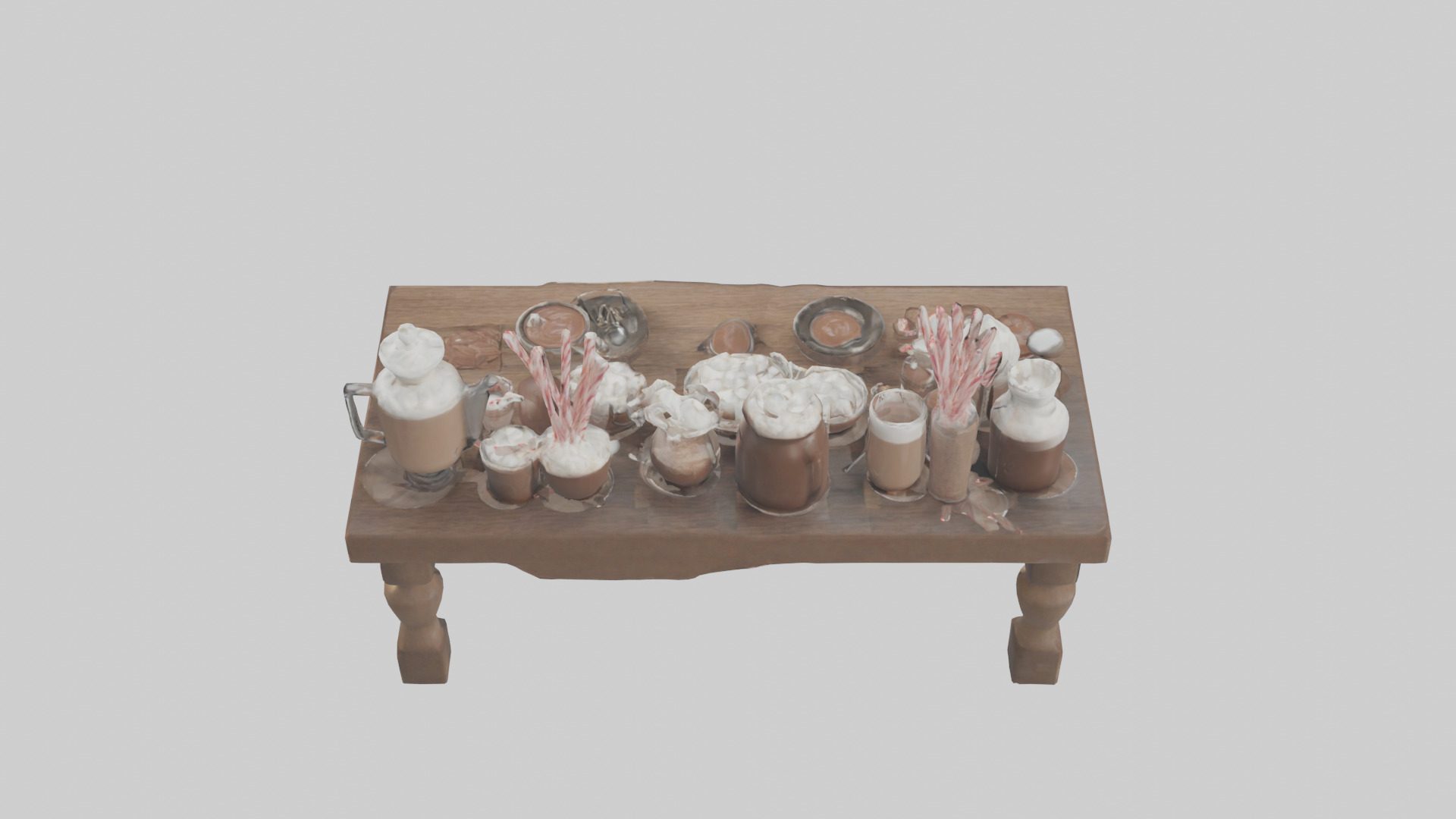 Hot Cocoa Bar Setup model Low-poly 3D model_15