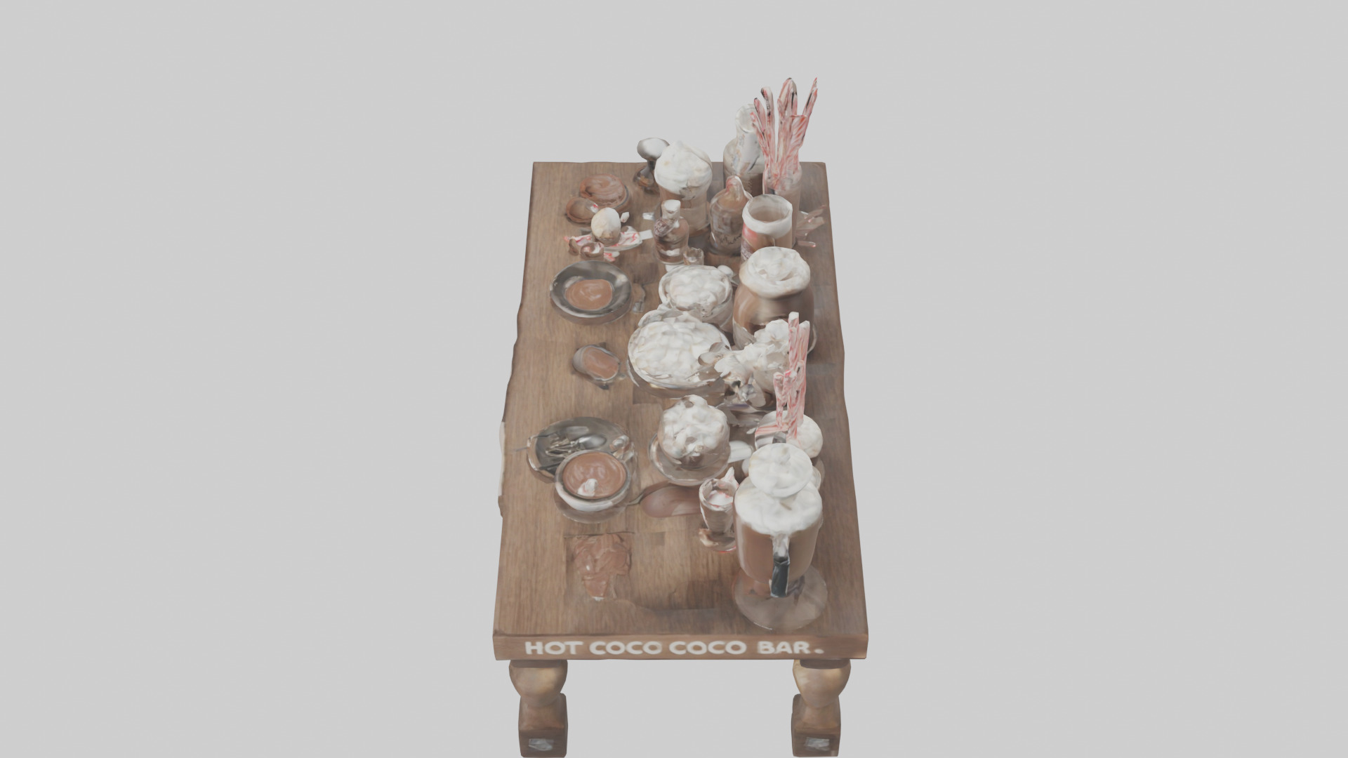 Hot Cocoa Bar Setup model Low-poly 3D model_17