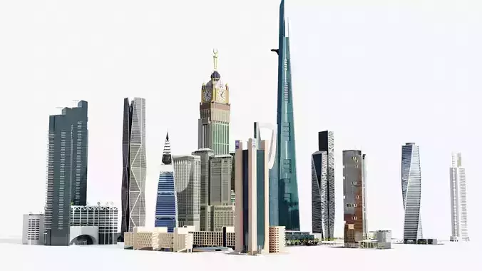 Saudi arabia tallest buildings 3D model