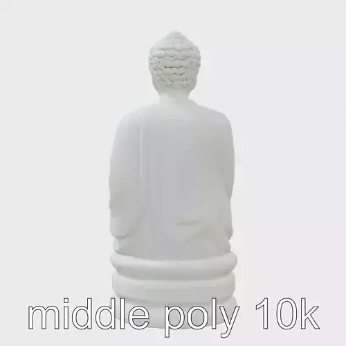 Buddha Statue Tranquil Reflection Sculpture Low-poly 3D model